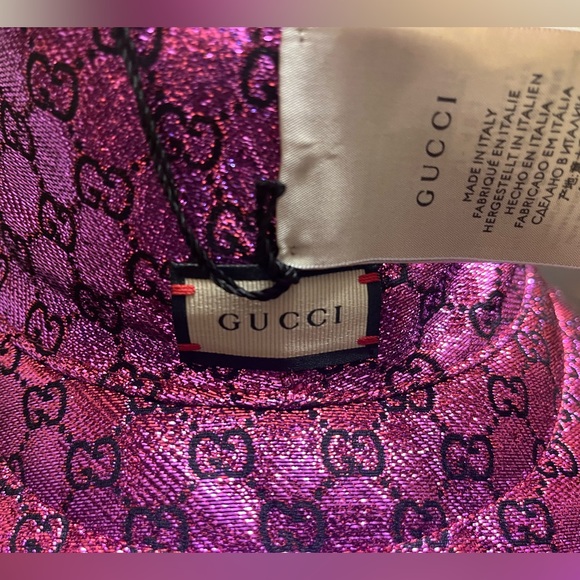 New Gucci GG Supreme Logo Floral Double Sided Bucket Hat - Picture 7 of 15